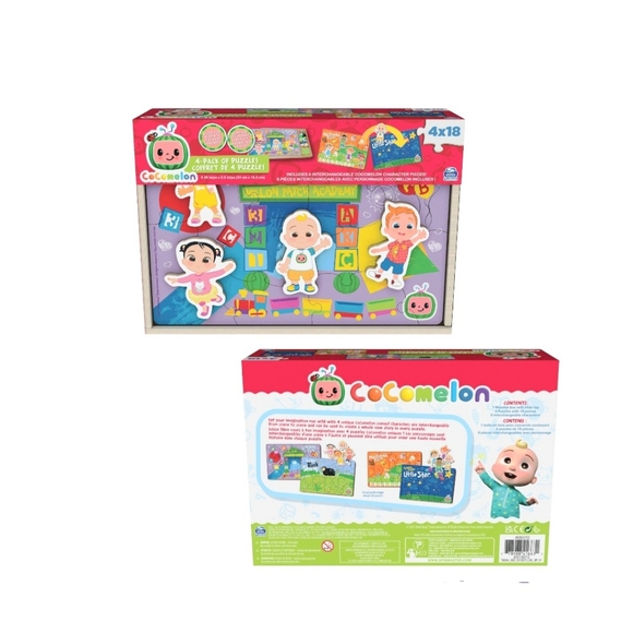 Spin Master | Toys | Cocomelon Kids Wooden Puzzle Set 4pack | Poshmark
